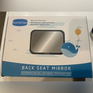 Bliss Back Seat Mirror - Blue and White Whale Accent